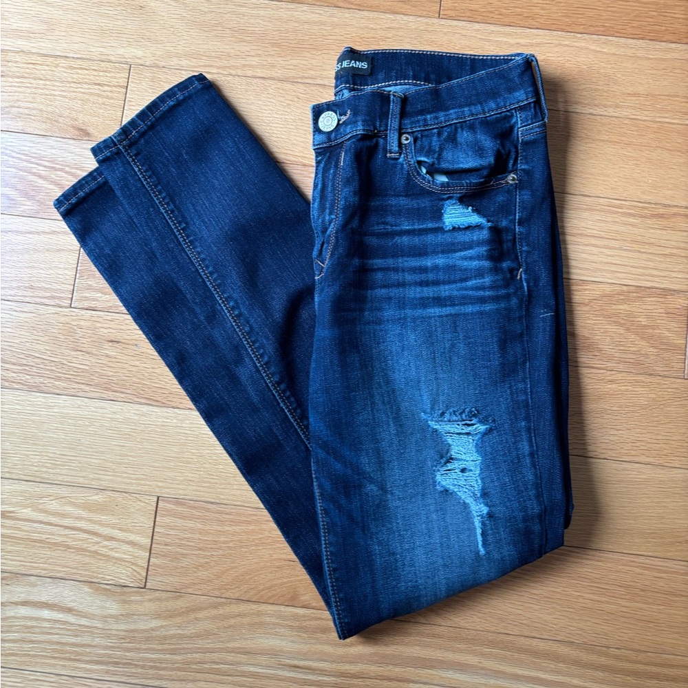 Express Dark Blue Legging Mid Rise Denim Jeans
